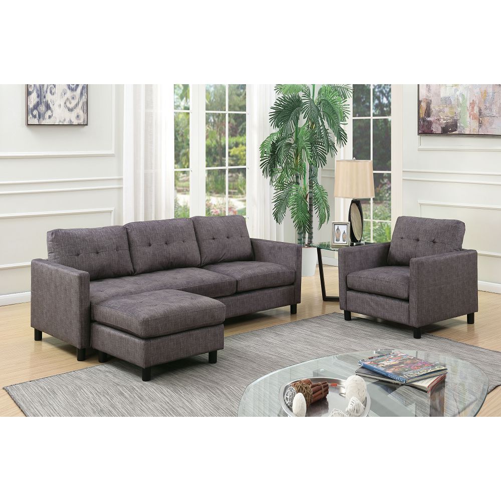 Gray Fabric Sectional Sofa T347
