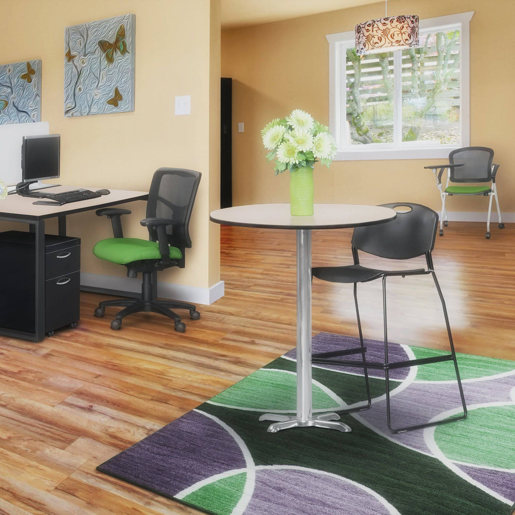 Cherry/Chrome Round X-Base Table T14570