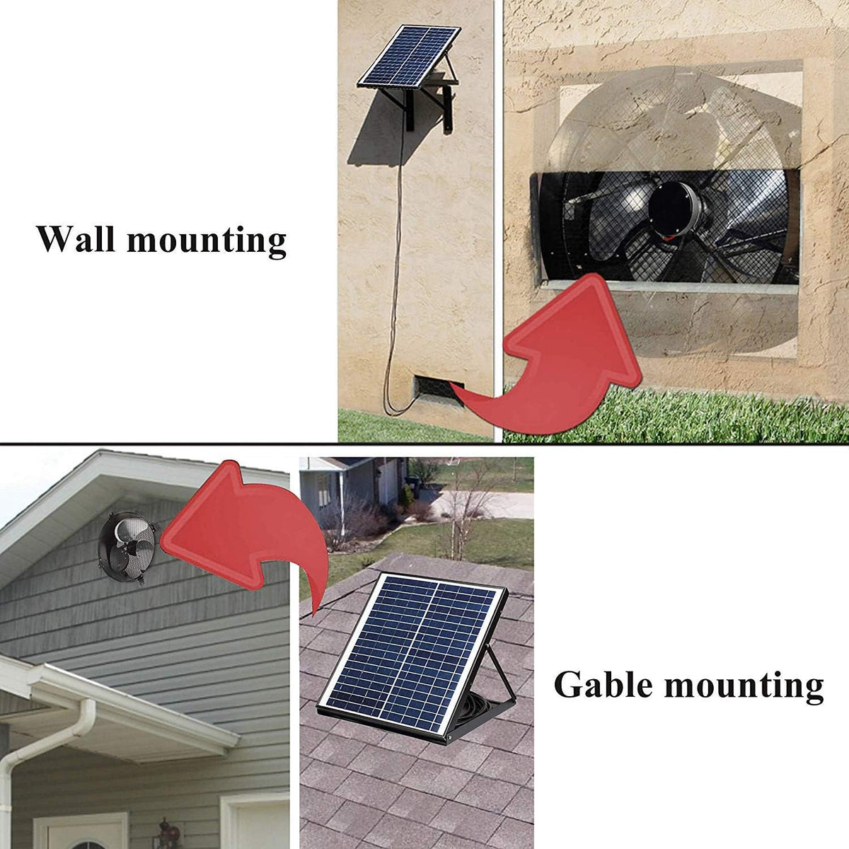 Solar Powered Exhaust Fan with Thermostat Switch, 1750CFM, IP68 Brushless DC Motor Q70476