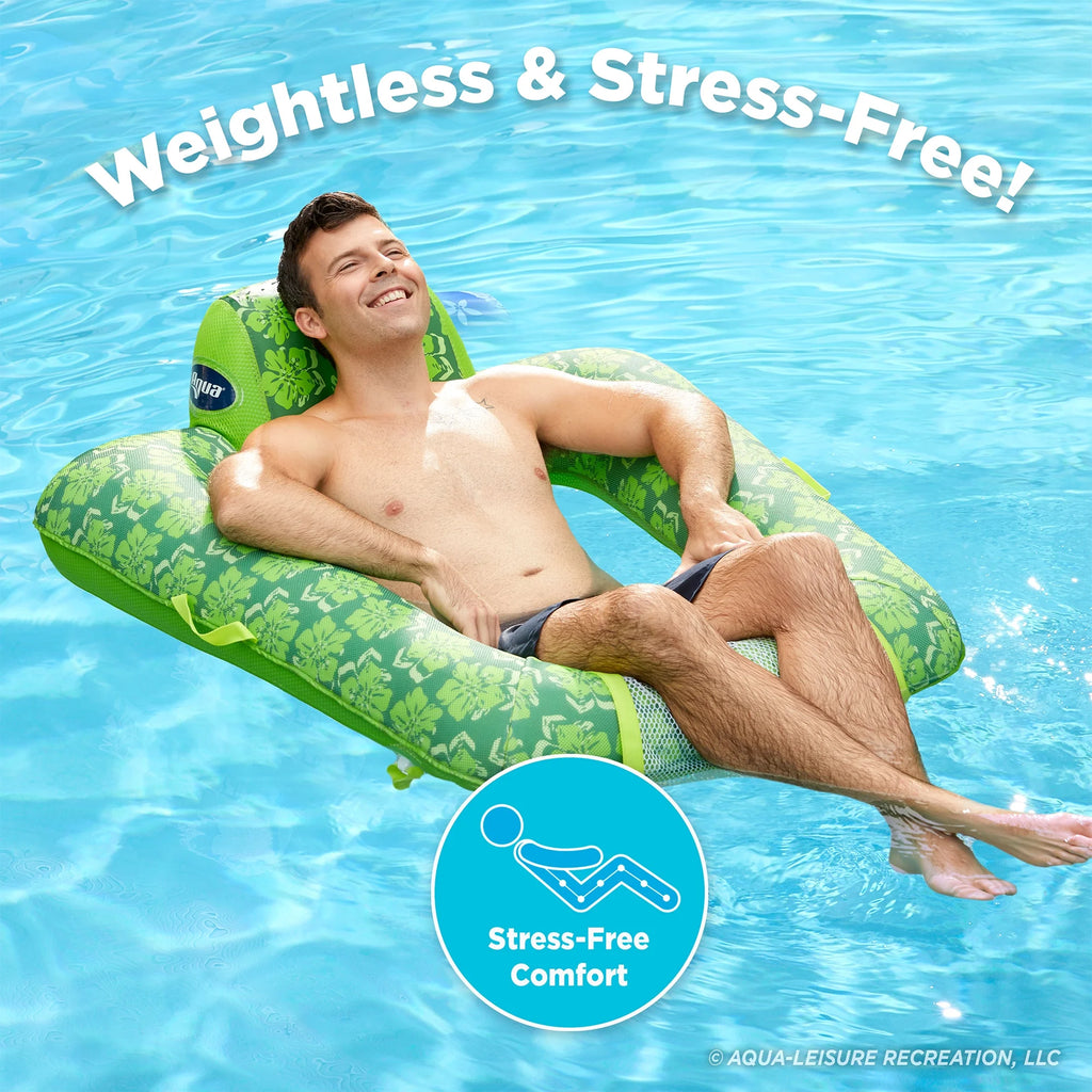 Green + Teal Fern Pool Lounge Chair Float F279