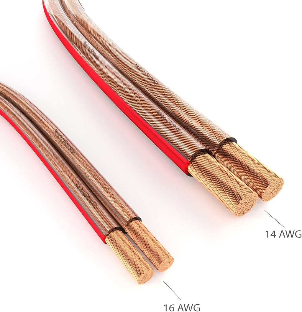 14 AWG Pure Copper Stereo Audio Speaker Wire, 100 feet, Pack of 2 F462