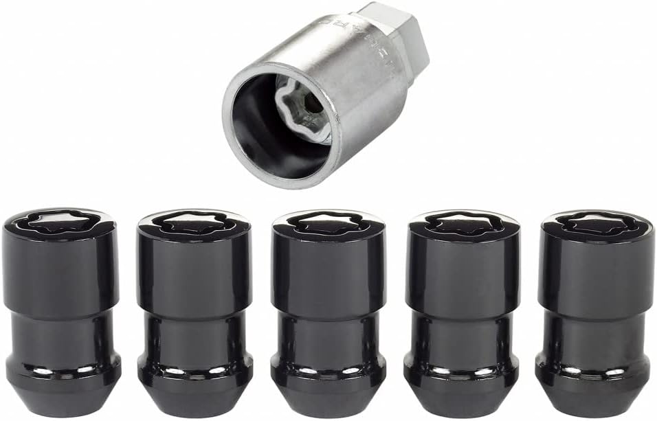 Black Cone Seat Wheel Lock Nut Set 5 Pack Y21316