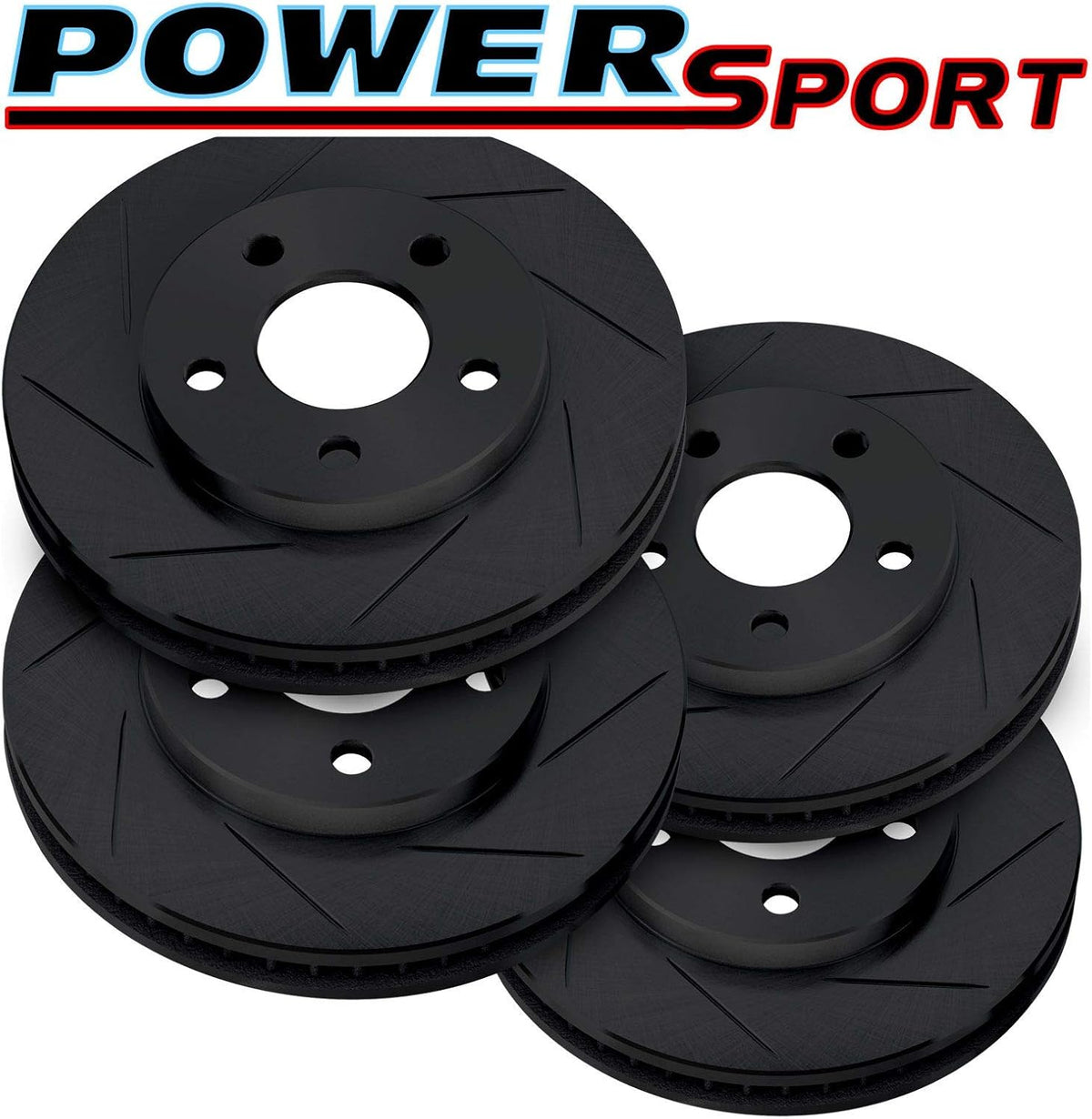Black Zinc Slotted Brake Rotors O54799