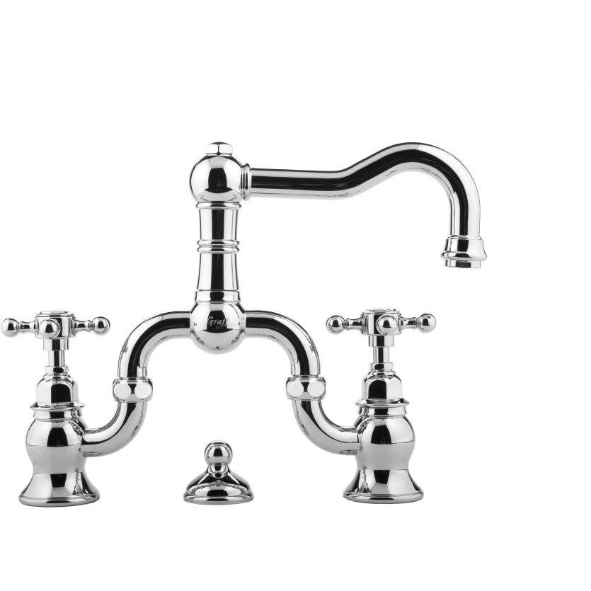 Polished Chrome Widespread Bridge Lavatory Faucet P1372