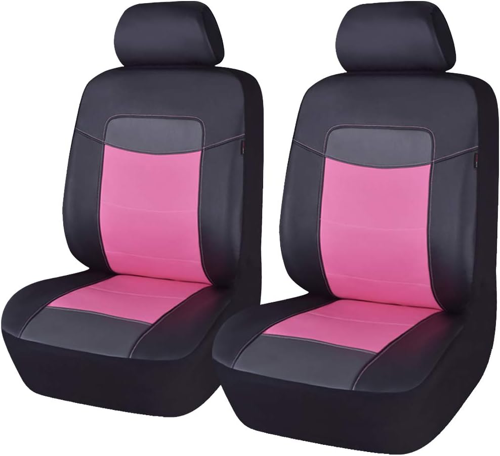 Black Water Blue Leather Car Seat Covers Pack of 2 I96303