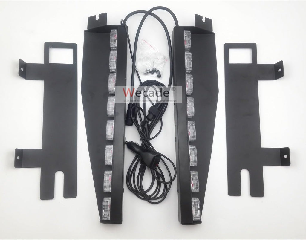 48 LED 12V 48W Strobe Light Bar with Suction Cups (Green/White) I646