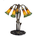 Tiffany-style Lily Amber/ Green Lamp V391485