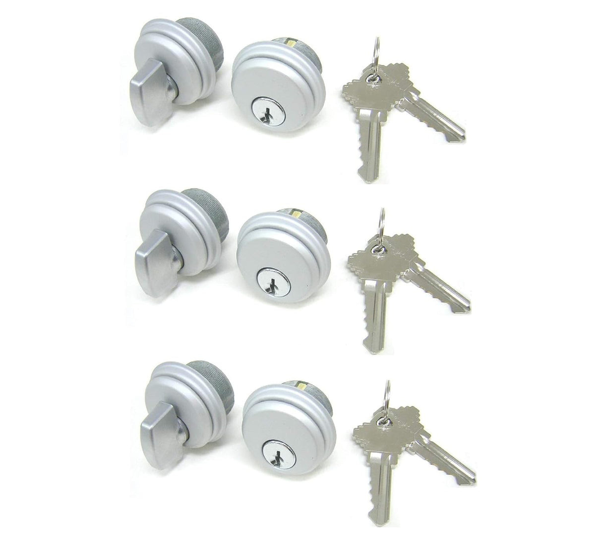 Aluminum Mortise Lock Cylinder & Thumbturn, Pack of 2 I664