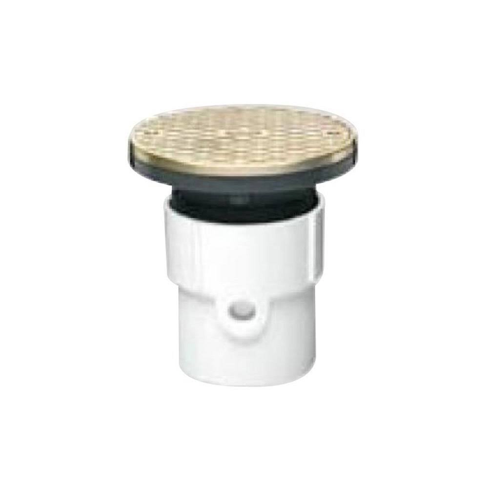 4x22 PVC Hub Base Adjustable Cleanout with Nickel Cover & Round Ring P348