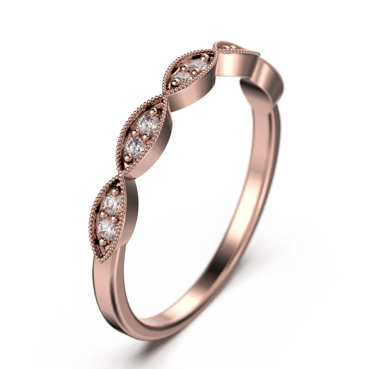 18K Rose Gold Over Silver Diamond Ring P98823