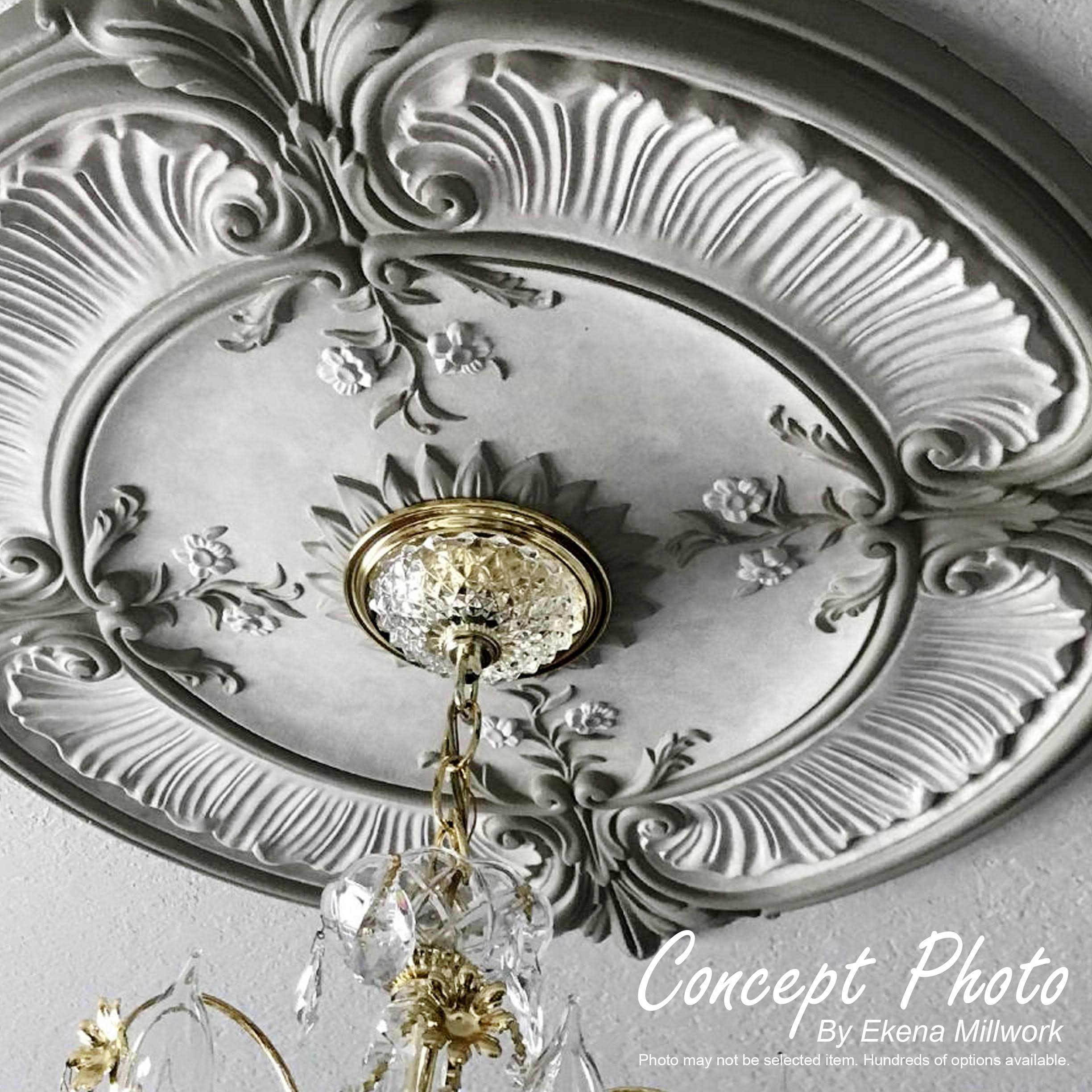 Edinburgh Ceiling Medallion, Hand-Painted Copper Green Patina O384071
