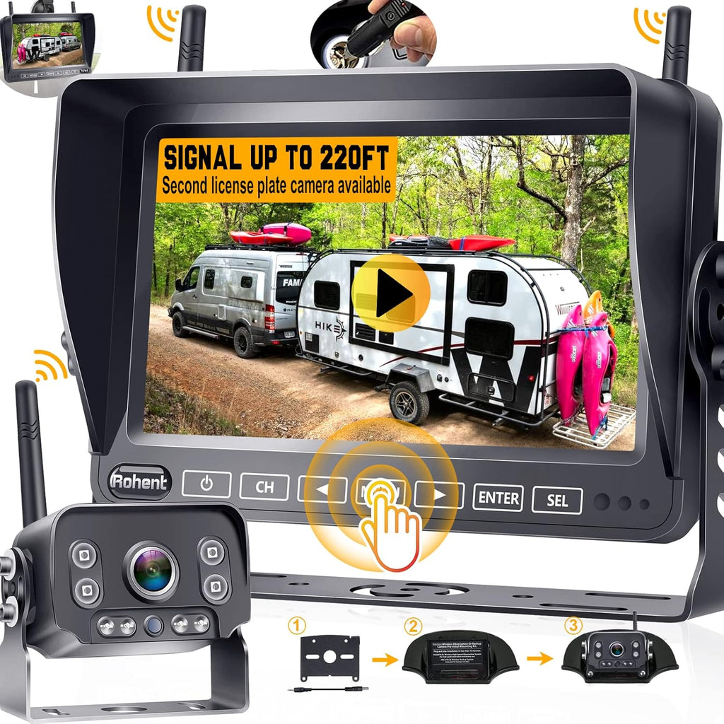 Wireless Backup Camera System with 7 Inch Touch Monitor M47733