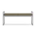 Blue Fabric Two Seat Bench with Brushed Nickel Frame X20804