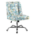 Chrome Blue Green Paisley Mid-Back Office Chair P786