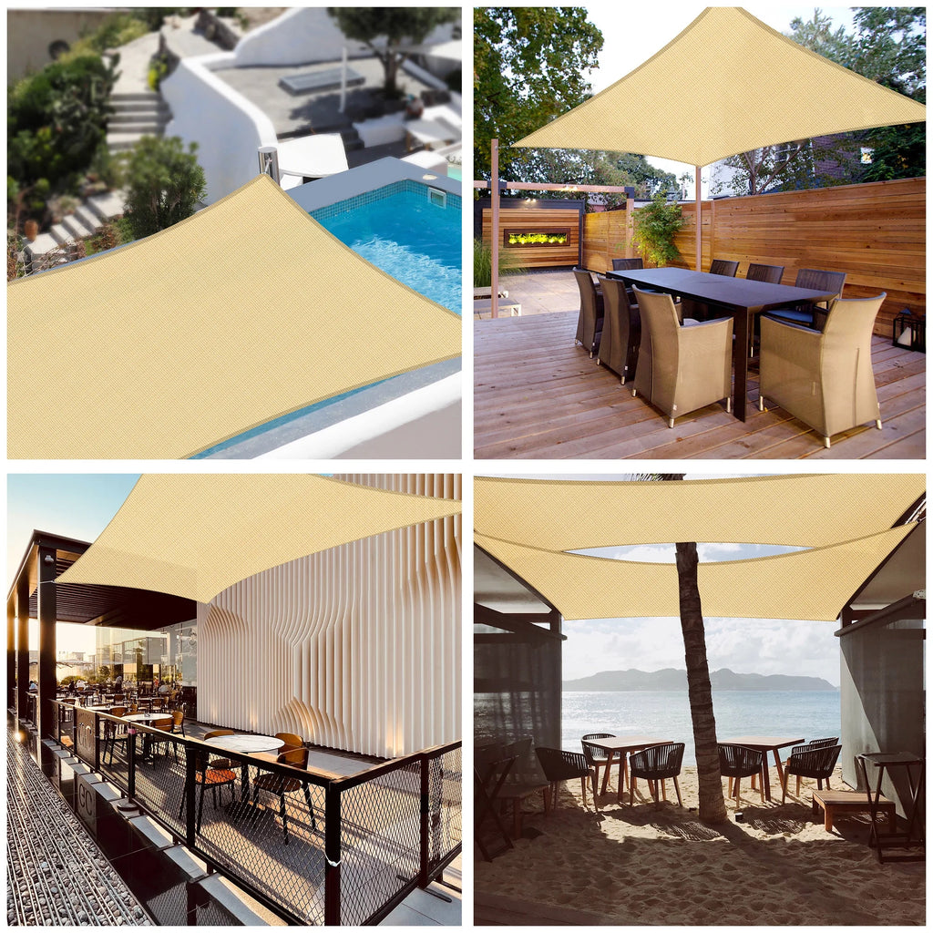 Beige Rectangle Sun Shade Sail V609