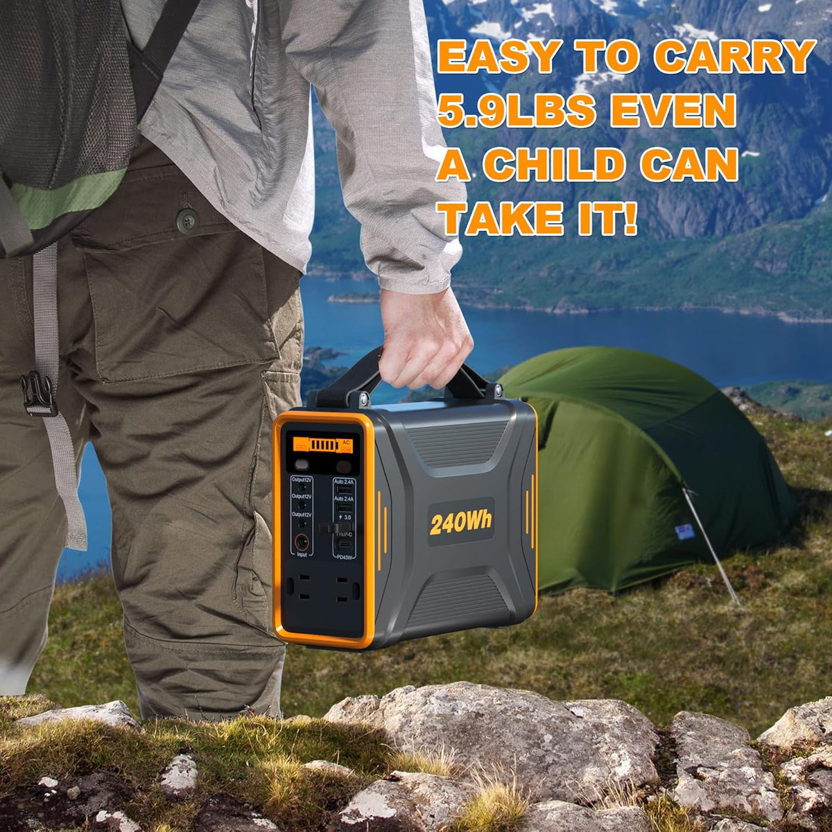 240Wh Peak 400W LiFePO4 Portable Power Station S79195