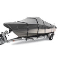 Trailerable Waterproof Heavy Duty Boat Cover for V-Hull, Tri-Hull, Runabout, 16'-18.5' Long, Gray X1673