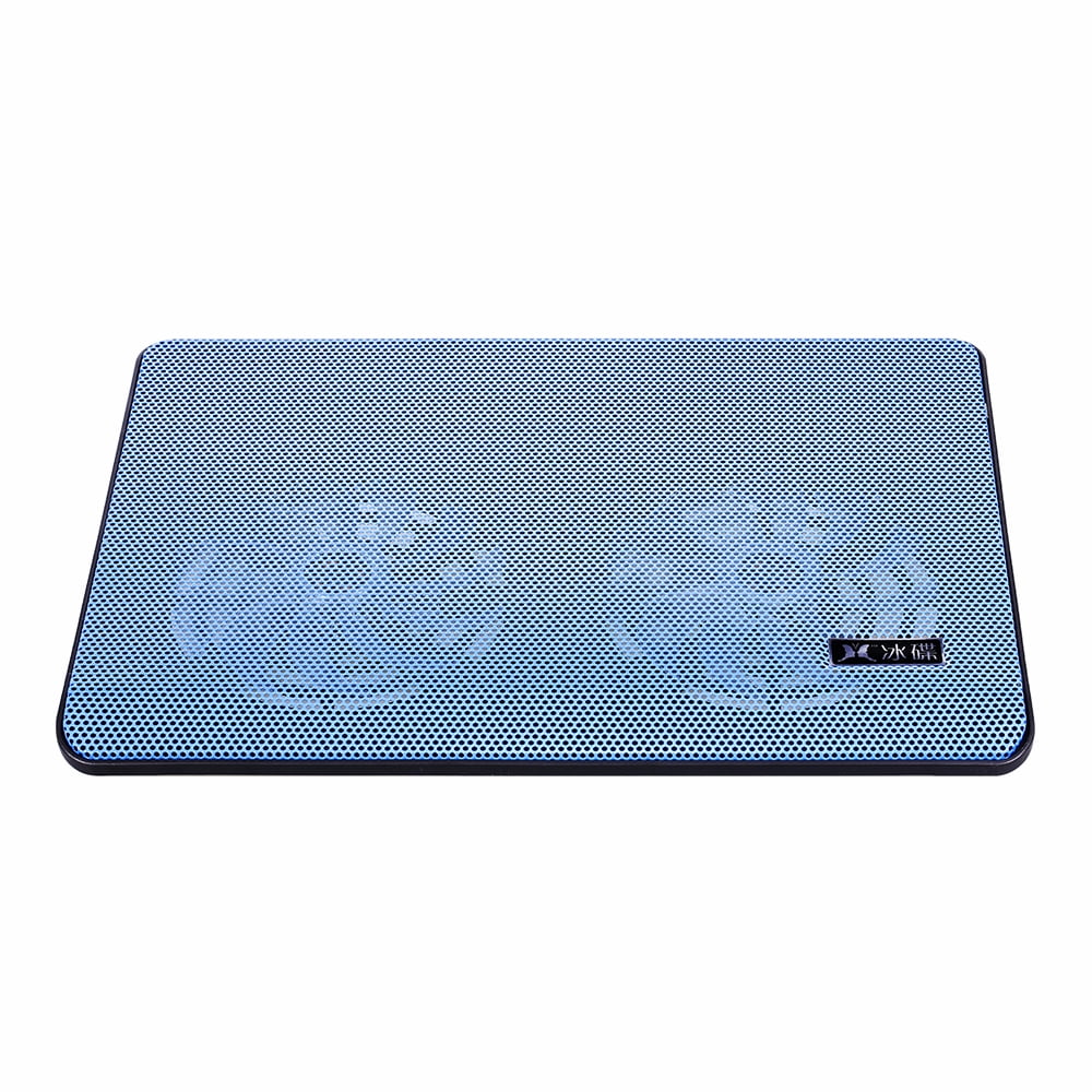 Blue Double Fans Laptop Cooling Pad with Two USB Ports E79262