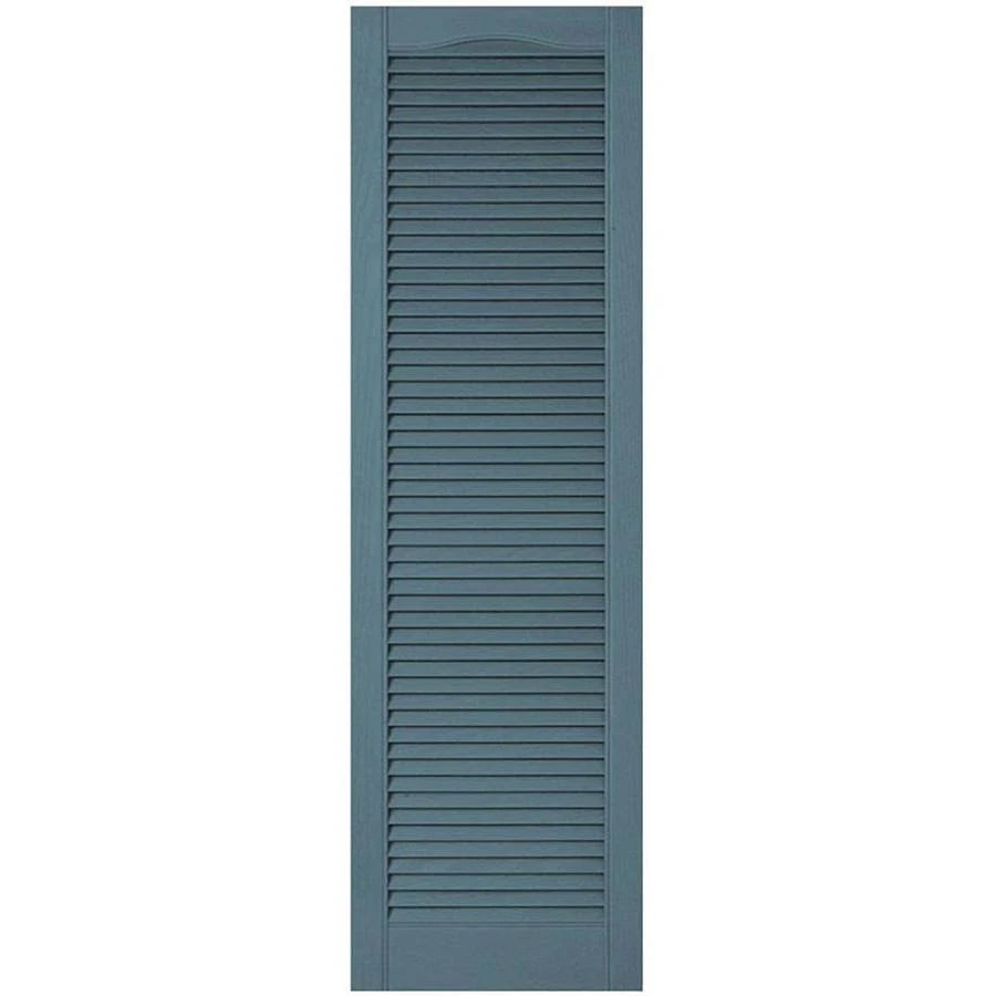 14-1/2 in. x 58 in. Vinyl Louvered Shutters Pair Wedgewood Blue M164