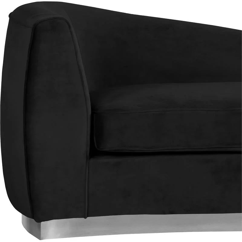 3-Piece Set with Accent Chair Chaise & Loveseat in Black and Chrome A82147