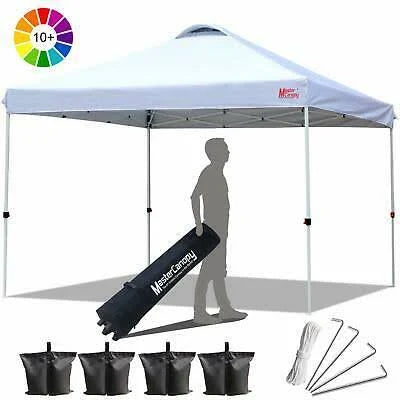Pop-Up Canopy Tent with Wheeled Bag, Sandbags x4, Tent Stakes x4, White L127499