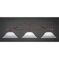 Three Light Billiard Bronze Finish with White Linen Glass O63633
