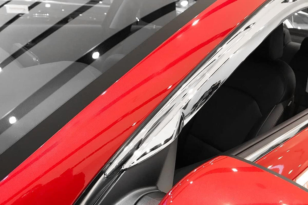 Chrome Finish Tape-On Style Rain Guards for Kia Forte Sedan 2019-2022 (6PCs) P698115