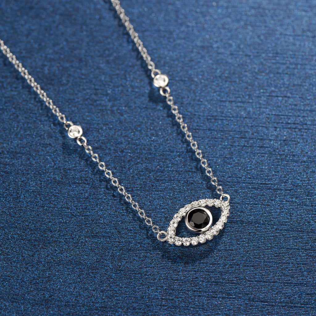 Sterling Silver Evil Eye Necklace Cubic Zirconia Pendant Necklace I978139