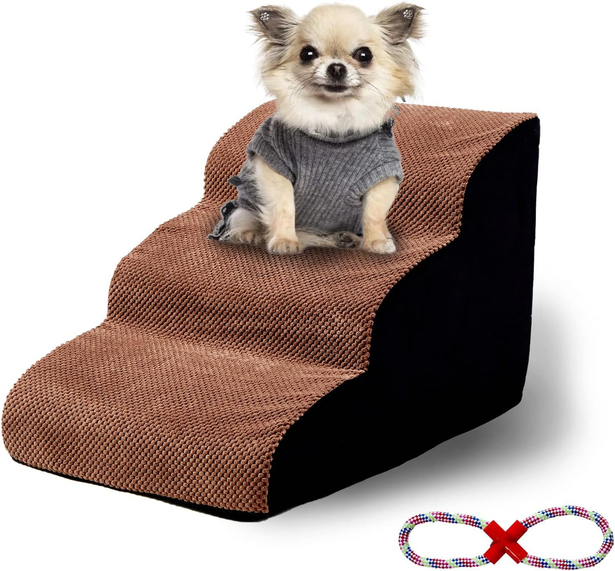 3 Tiers Non-Slip Foam Dog Ramp Stairs for Sofa Q73364