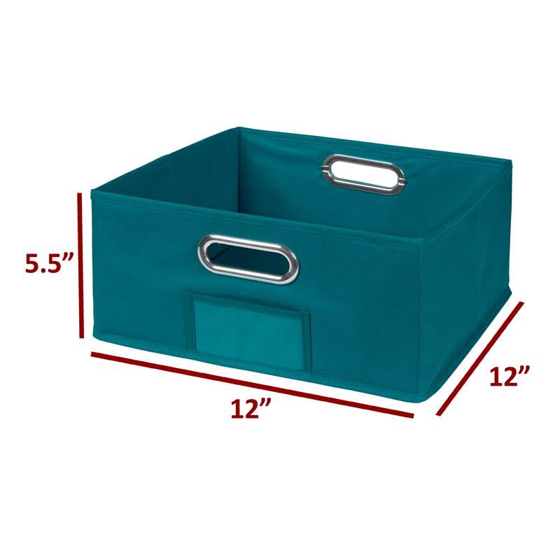 Cherry/Teal 3 Full Cubes 3 Half Cubes Storage Set with Foldable Storage Bins M92373