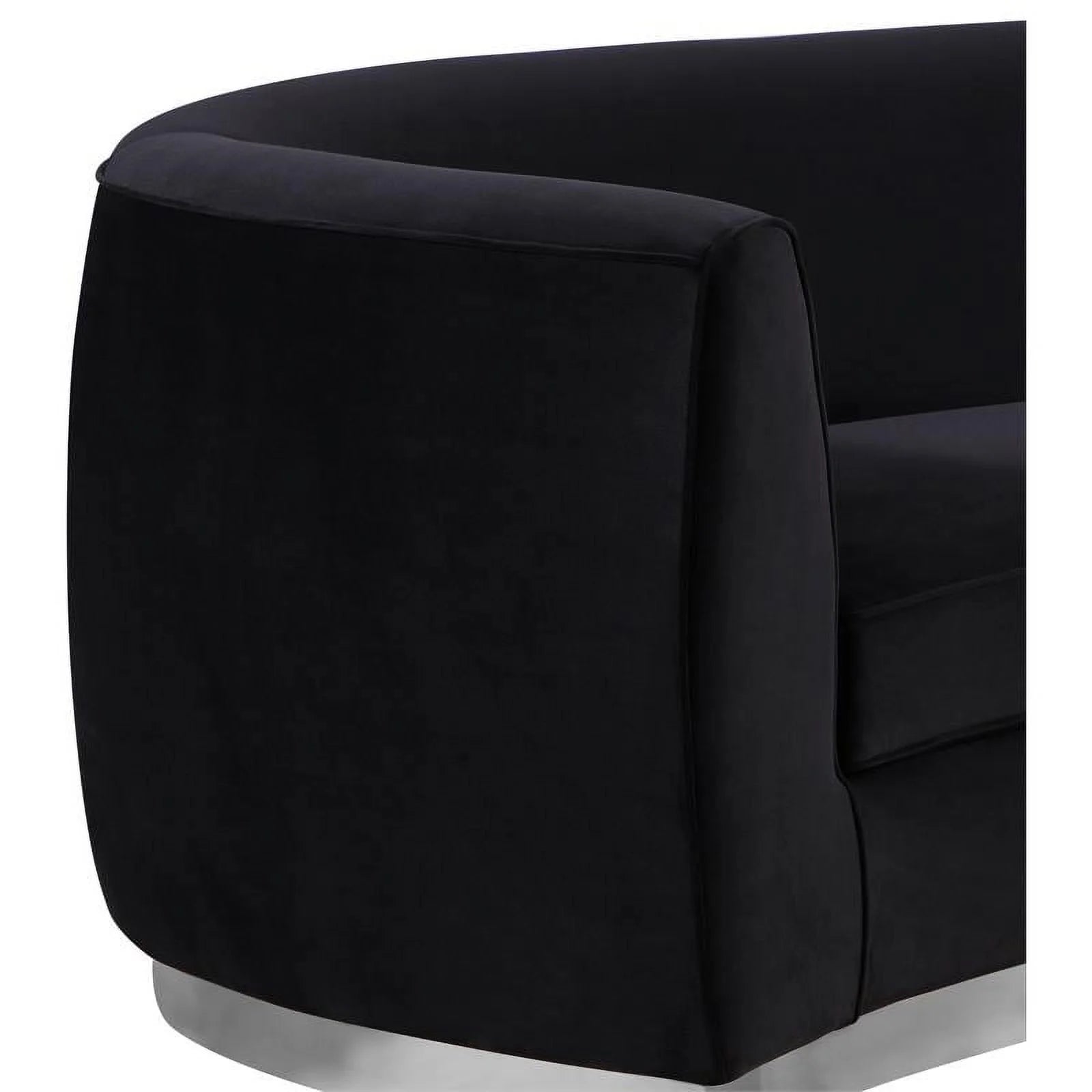 3-Piece Set with Accent Chair Chaise & Loveseat in Black and Chrome A82147