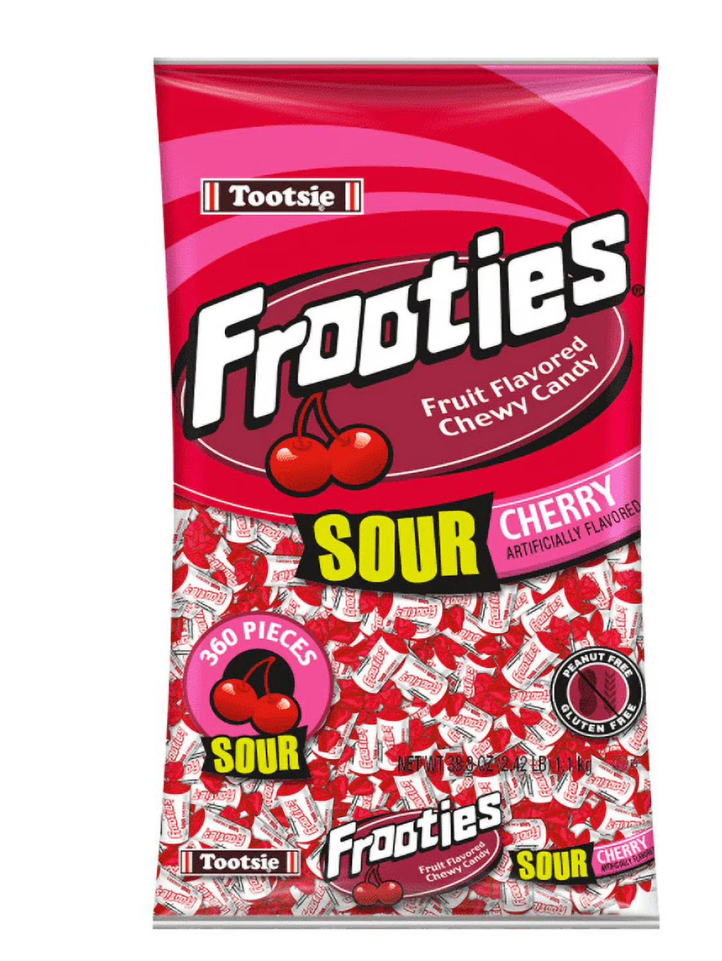 Sour Cherry Frooties Chewy Candy 360 count 38.8 oz two pack U405