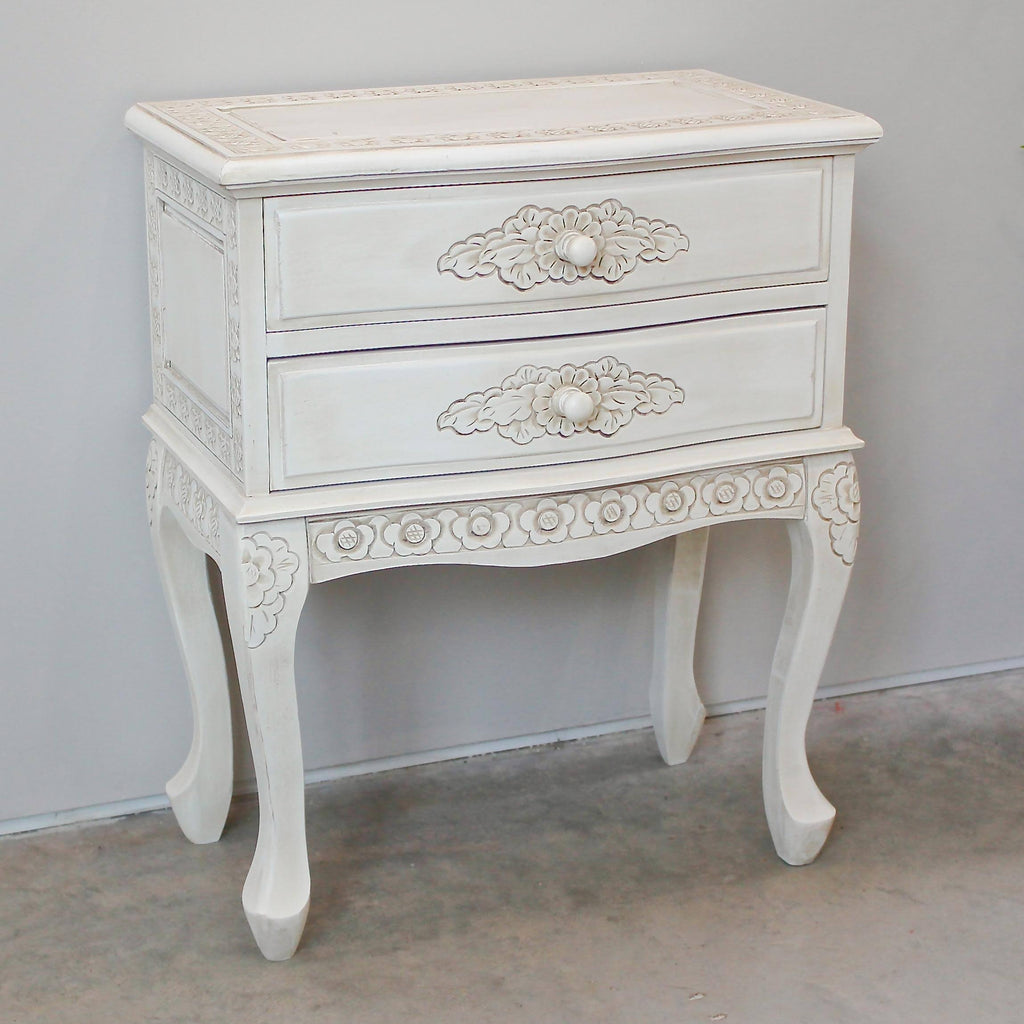White 2-Drawer End Table M95116