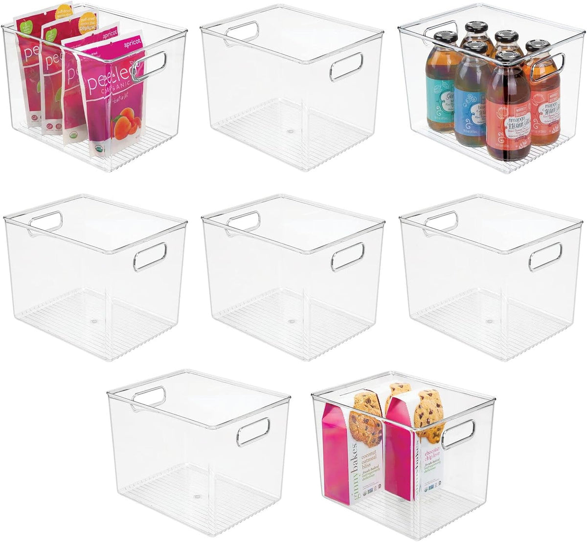 Clear Plastic Organizing Tray with Handles, 8 Pack L2394