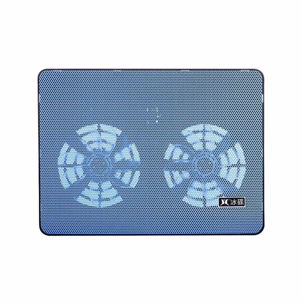 Blue Double Fans Laptop Cooling Pad with Two USB Ports E79262