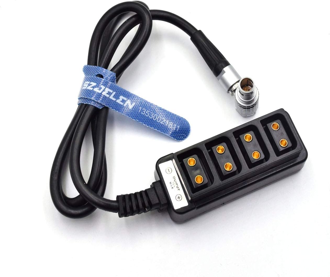 2-Pin Plug to 4-Port D-Tap Hub Adapter Splitter Cable, Pack of 2 L5530
