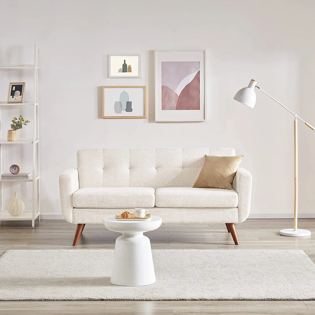 Beige Tufted Loveseat Sofa Y5254