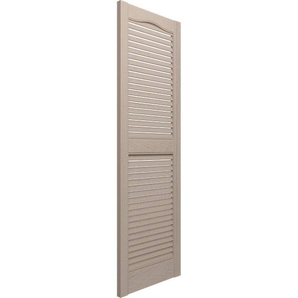 Vinyl Standard Cathedral Top Center Mullion Open Louver Shutters V614