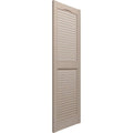 Vinyl Standard Cathedral Top Center Mullion Open Louver Shutters V614
