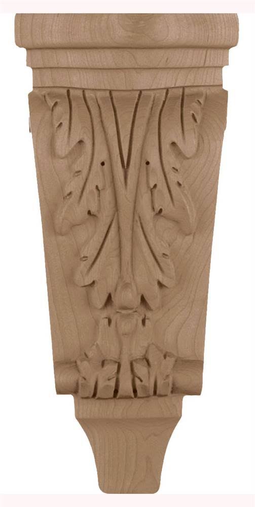 Small Acanthus Pilaster Corbel, Red Oak P645