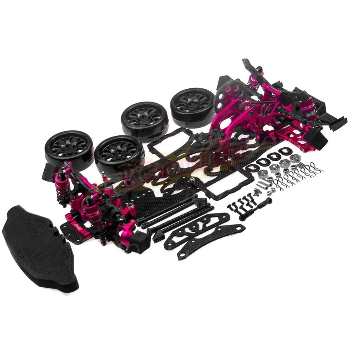1/10 Alloy Carbon RWD Drift Car Frame Body Kit S6090