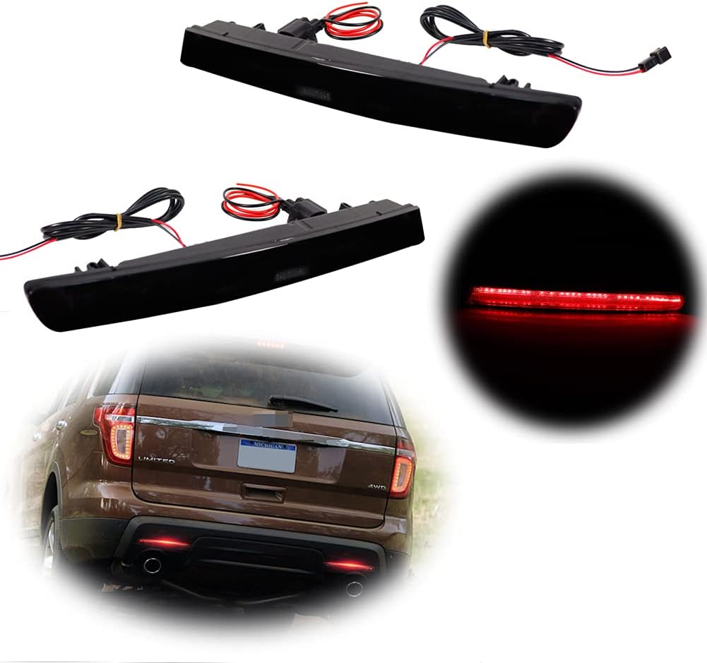 Smoked Lens LED Bumper Reflector Rear Fog Lights Pack of 2 P56098