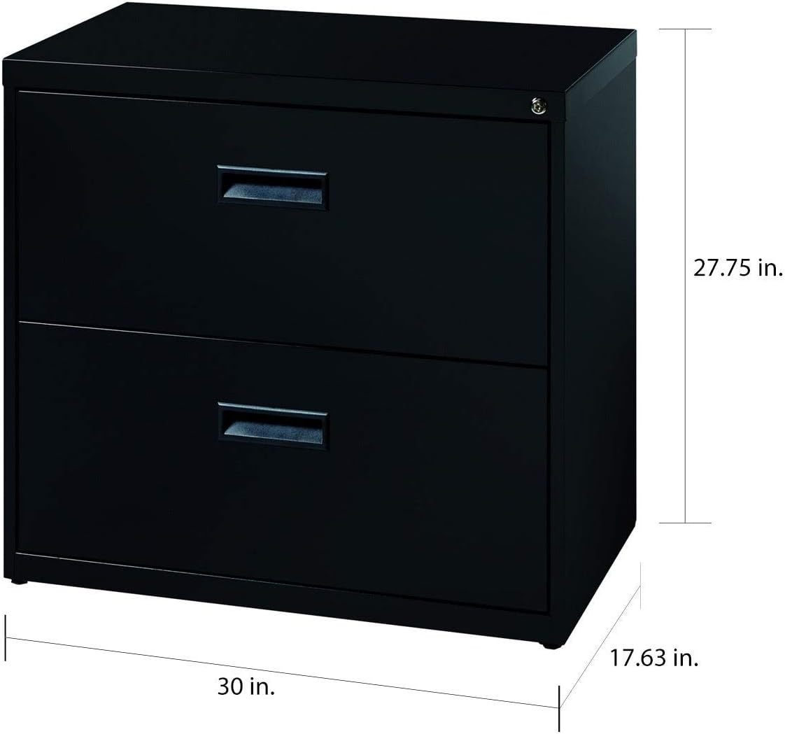 2 Drawer Lateral File Cabinet in Black L14631
