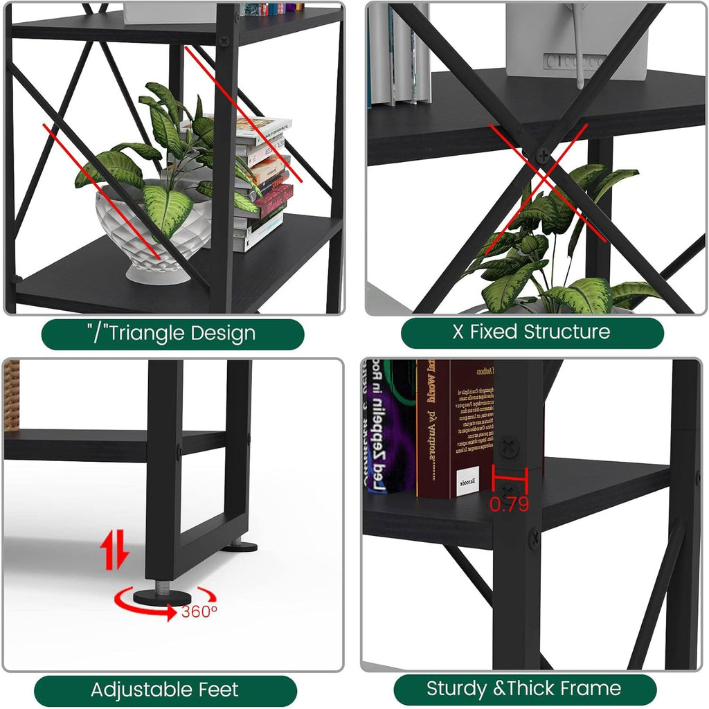 5 Tier Industrial Ladder Shelf Bookcase F3318