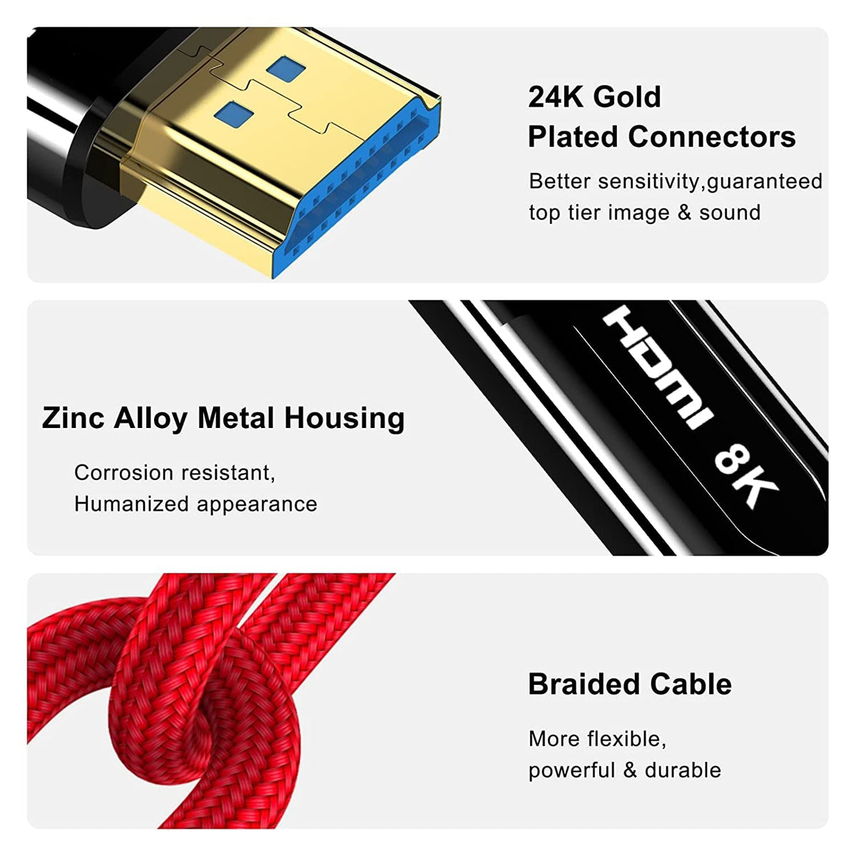8K HDMI 2.1 Fiber Optic Cable, 328FT/100M W2579