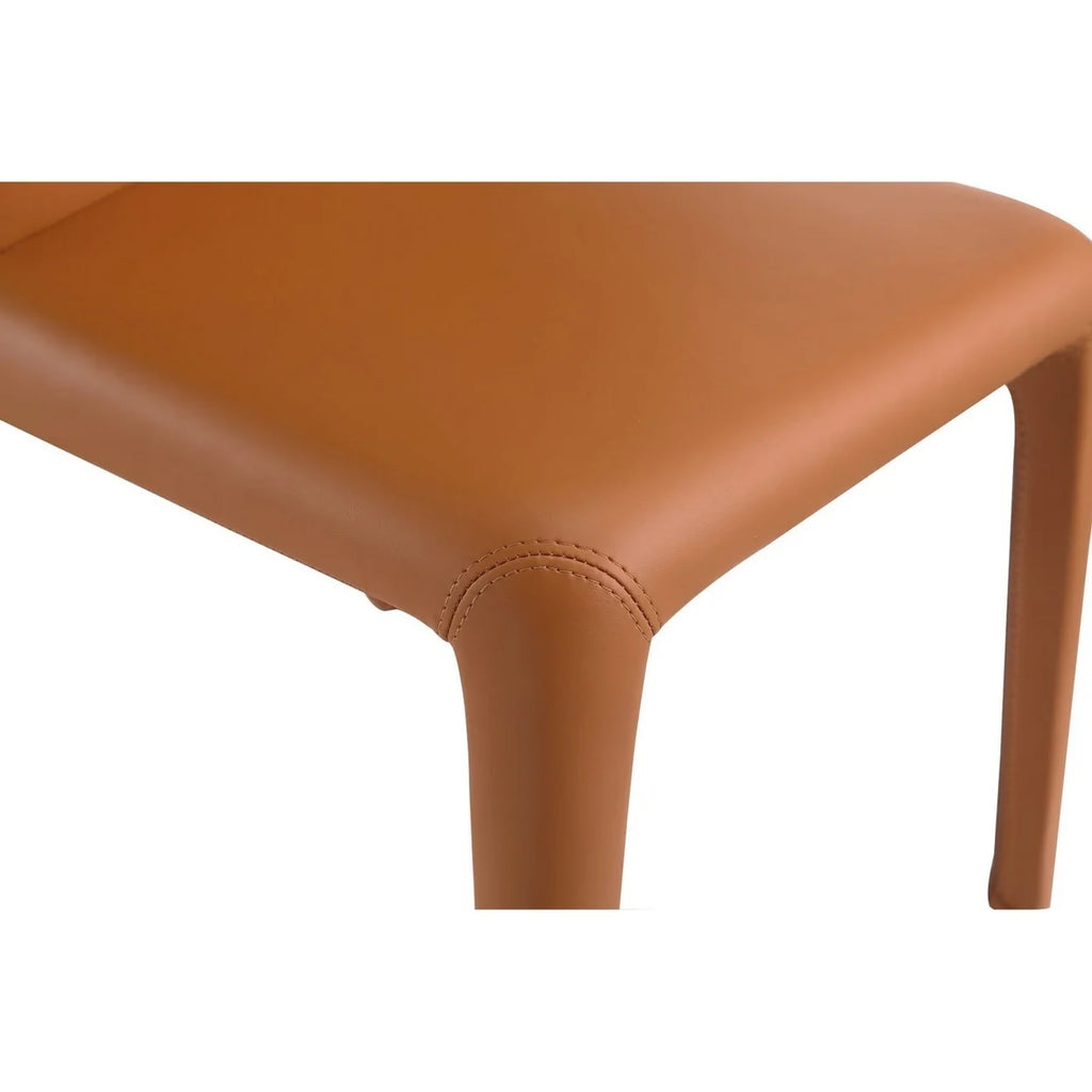Faux Leather Dining Chair in Brown (Set of 2) J362