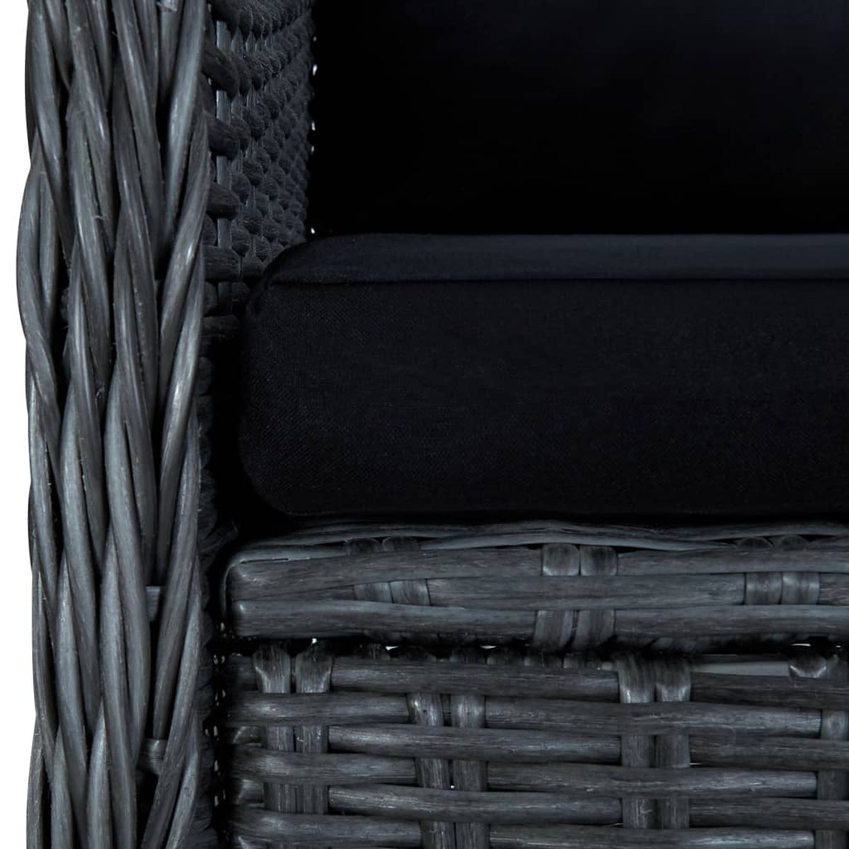 2 pcs Poly Rattan Dark Gray Patio Chairs with Cushions U160235