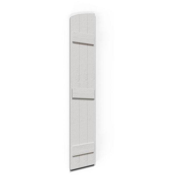 Rustic Faux Wood Shutters with Elliptical Arch Top D87118