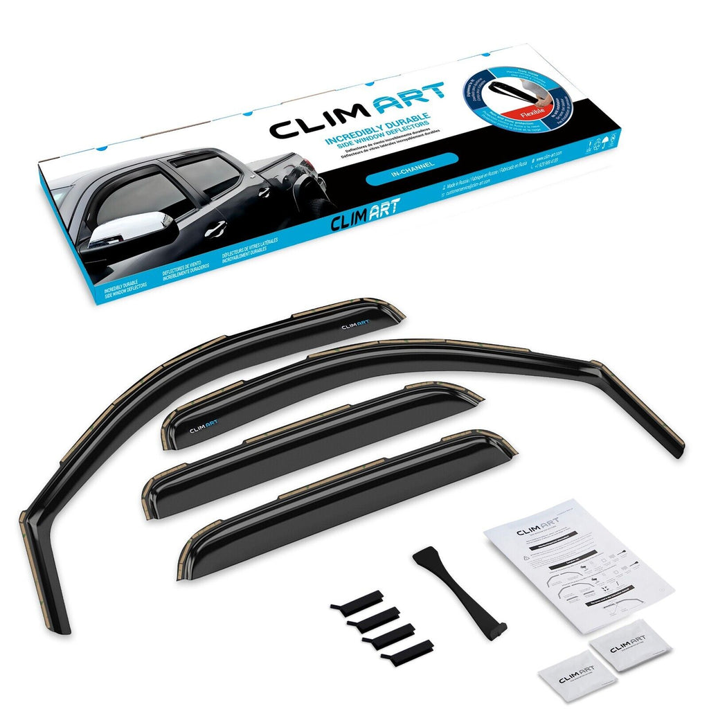 4pcs In-Channel Window Deflectors for Chevrolet Silverado 1500 Crew Cab 2007-2013 X37667