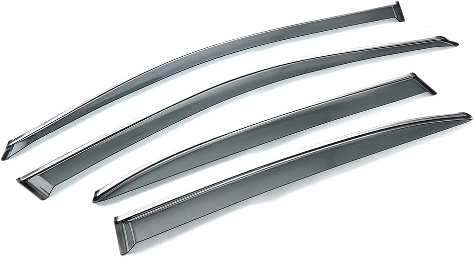 Smoke Tint Window Visor Sun Rain Guard Door Visor Pack of 2 Y3751